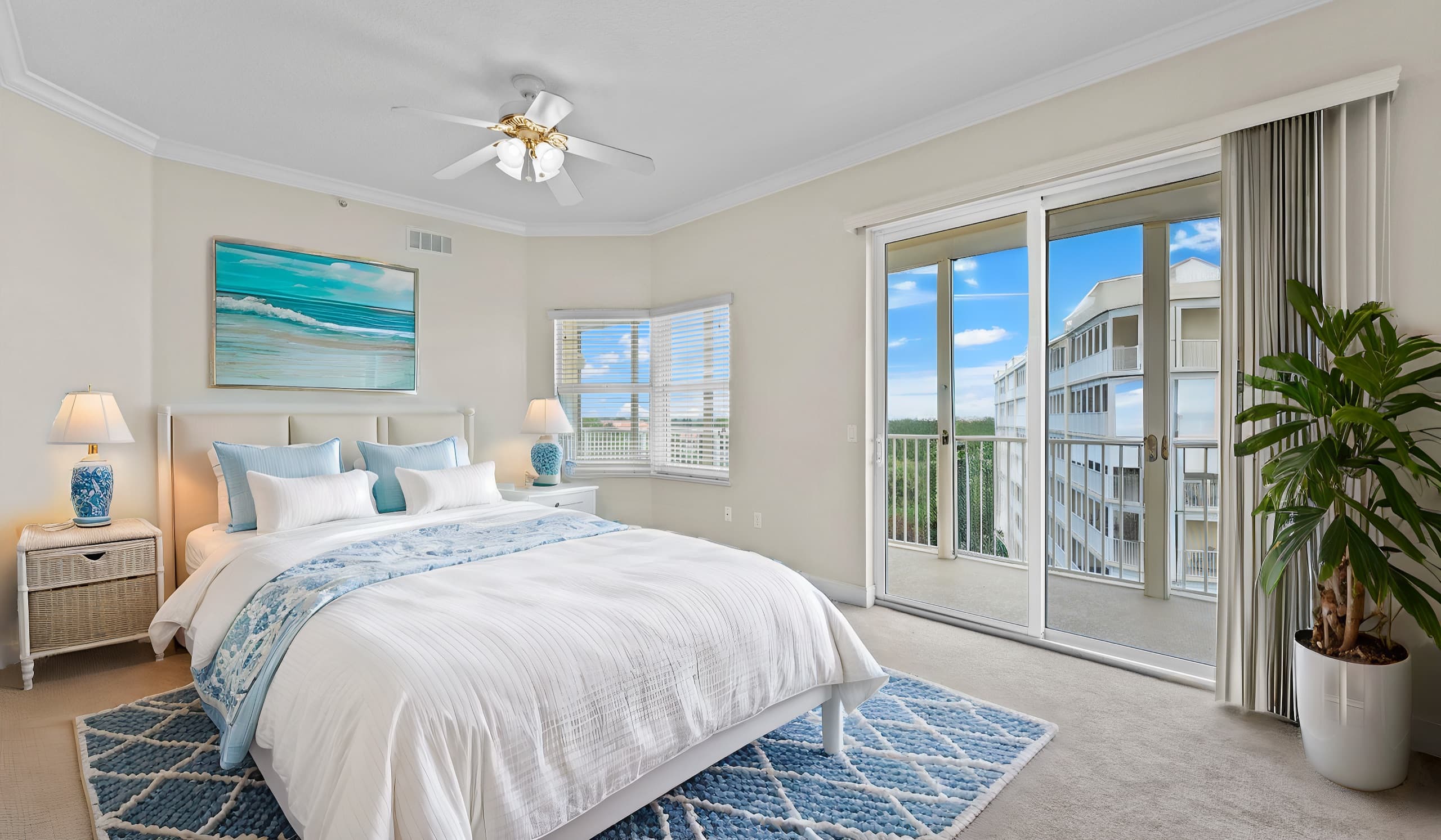 Virtually staged master bedroom